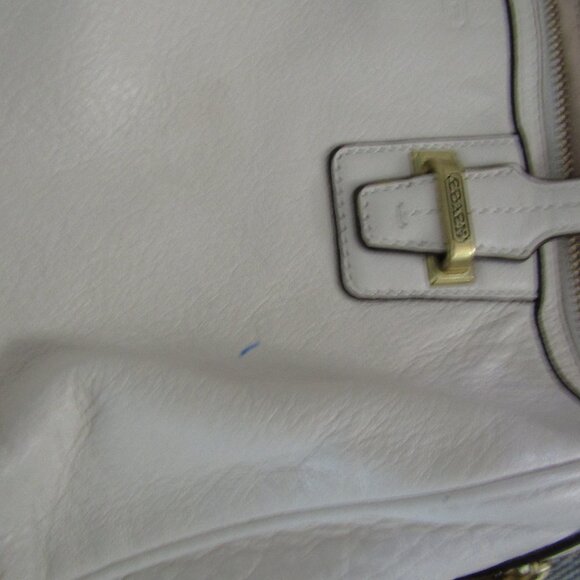 Coach White Leather Satchel With Shoulder Strap - Picture 11 of 11